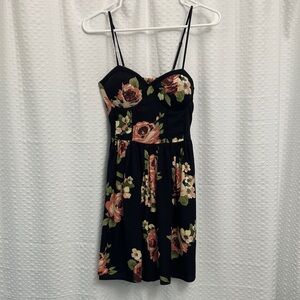 Band of Gypsies Black Floral Mini Dress